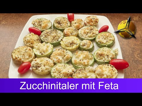 Zucchinitaler mit Feta überbacken - Grillgemüse Rezept