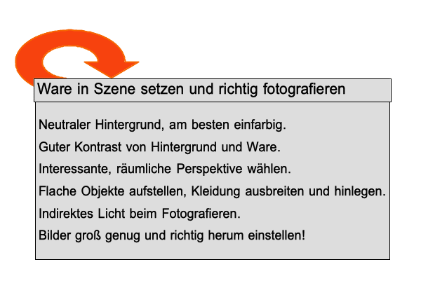 Ware in Szene setzen und richtig fotografieren