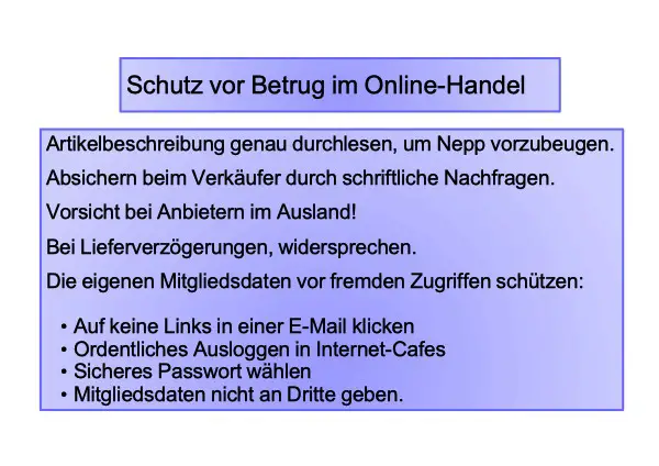 Schutz vor Betrug im Internet