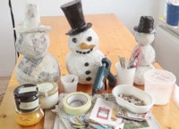 Schneemann aus Pappmache selber machen