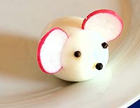 Kalte Platten dekorieren - Ei als Maus