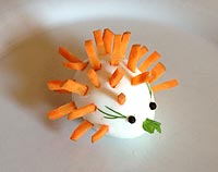 Kalte Platten dekorieren - Ei als Igel garnieren