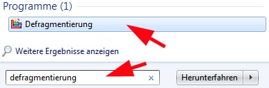 Festplatte des Computers defragmentieren mit Windows 7