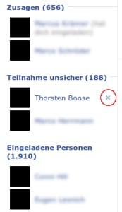 Einladung Facebook rückgängig machen