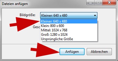 Bilder und Fotos zum Versenden per E-Mail verkleinern mit Windows 7