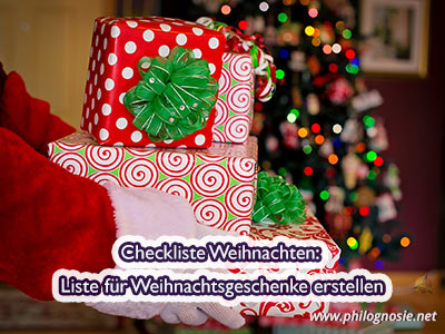 Checkliste Weihnachten: Liste für Weihnachtsgeschenke erstellen