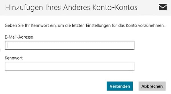 Windows 8 eigenes E-Mail-Konto hinzufügen