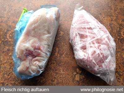 Fleisch auftauen