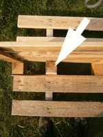 Material zum Bauen der Gartenbank