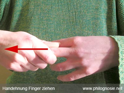 Handehnung Finger ziehen