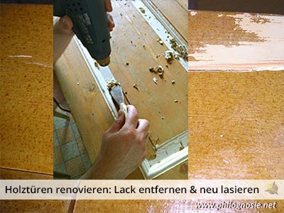 Lack von alter Holztür entfernen