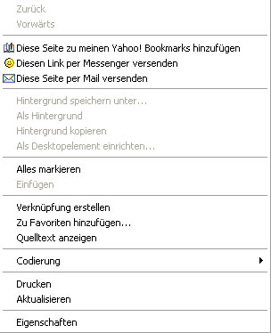 IE Kontextmenü