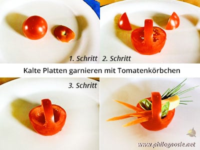 Kalte Platten dekorieren - Tomaten garnieren Anleitung