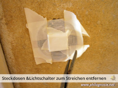 Lichtschalter zum Renovieren abkleben