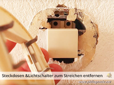 Lichtschalter zum Tapezieren abnehmen