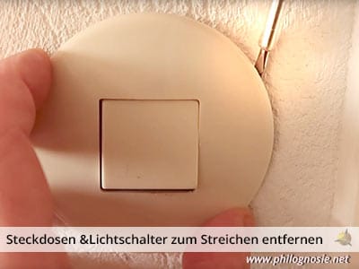 Lichtschalter zum Reonovieren Streichen entfernen