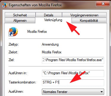 Programme schnell mit Tastaturkürzel Tastenkombination Shortcuts starten