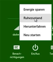 Ruhezustand aktivieren bei Windows 8