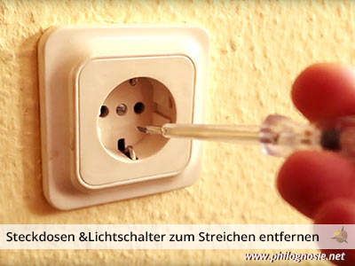 Steckdose zum Streichen oder Tapezieren entfernen abkleben