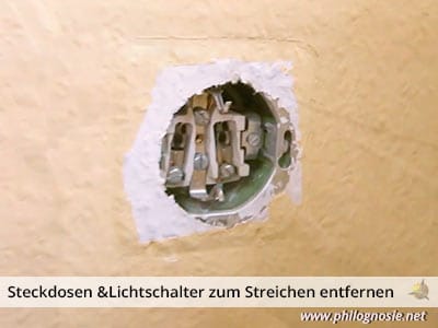 Steckdose zum renovieren abnehmen abkleben