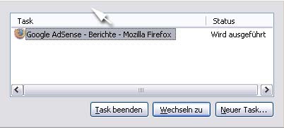 Taskmanager ohne Menü