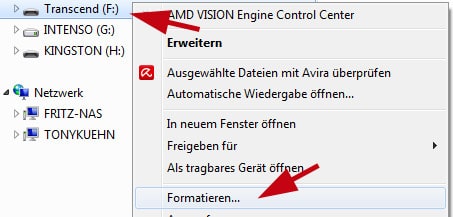 USB Stick mit FAT32 oder NTFS formatieren