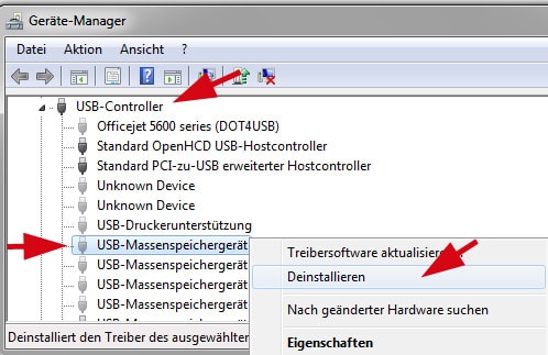 USB Treiber löschen deinstallieren Anleitung