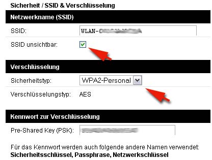 WLAN Passwort schützen