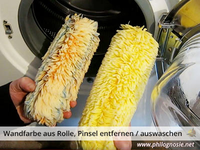 Malerwerkzeug säubern: Wandfarbe aus Rolle, Pinsel entfernen / auswaschen