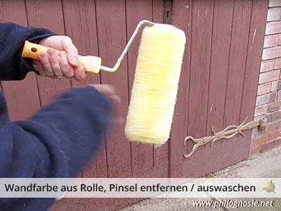 Rolle säubern Wandfarbe auswaschen