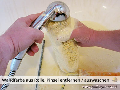 Farbe aus der Rolle auswaschen entfernen