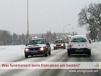 Autoscheiben enteisen Winter eisfrei