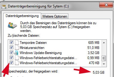 Windows 7 Datenträger bereinigen Datenschrott auf der Festplatte entfernen / löschen