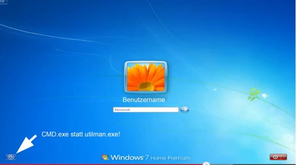 Windows 7 Passwort vergessen umgehen Schritt 6