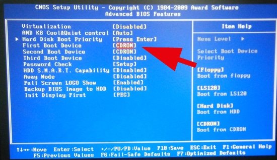 Windows Installieren von CD starten booten