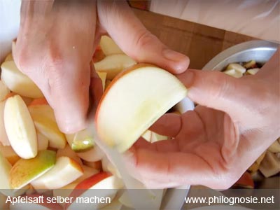 Apfelsaft selber machen Äpfel richtig schälen
