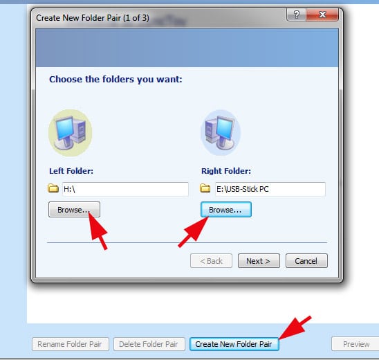 Daten zweier Ordner mit Windows synchronisieren