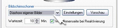 eigene Fotos Bilder als Bildschirmschoner
