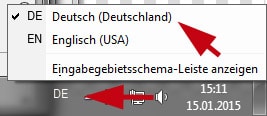 Tastatursprache von Englisch auf Deutsch umstellen