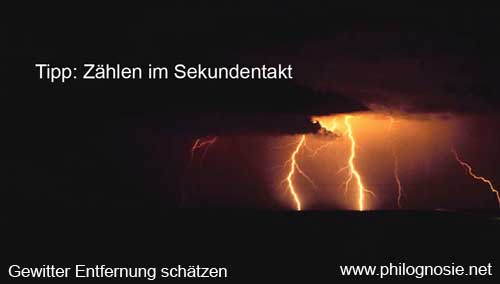 Entfernung Gewitter Blitz schätzen