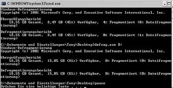 Alle Festplatten auf einmal mit Windows Defragmentieren - Programm selbst schreiben