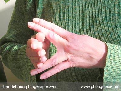 Handehnung Finger spreizen
