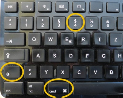 Mac screenshot bildschirmfoto machen Bildschirmauschnitt