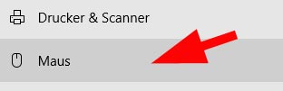 Maus Menü Einstellungen
