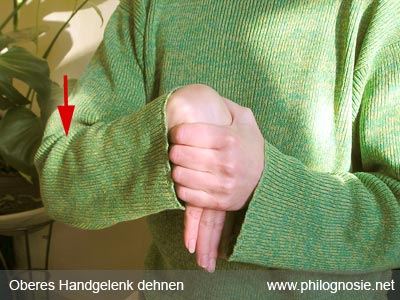 Handgelenksdehnung Fingerdehnung Handdehnung