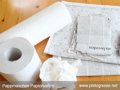 Geeignetes Papier Papierarten Papiersorten für Pappmaschee