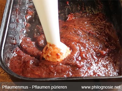 Pflaumenmus Pflaumen pürieren