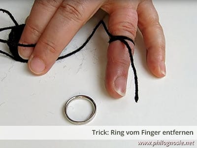 Trick Ring vom Finger entfernen abziehen
