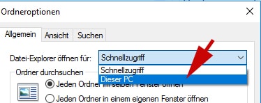 Schnellzugriff Windows 10 Explorer abschalten deaktivieren