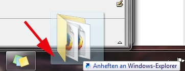 Schnellzugriff Ordner in die Taskleiste ziehen